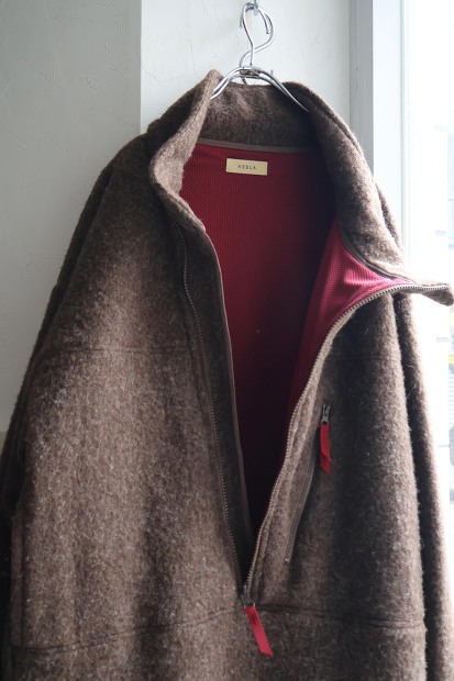 HEBLA WOOL FLEECE HALF ZIP BLOUSON HA620
