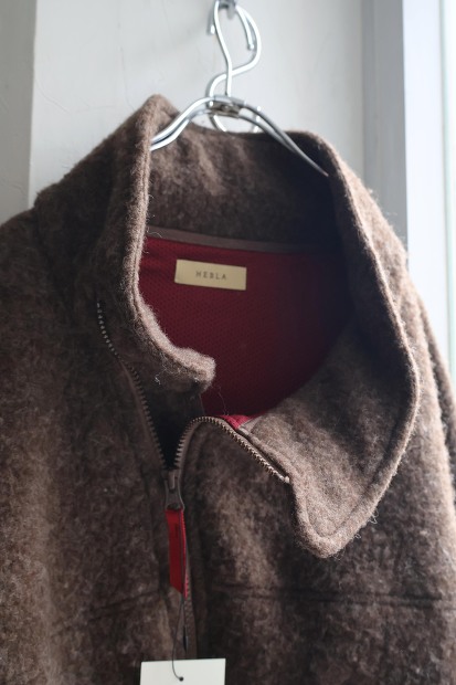 HEBLA WOOL FLEECE HALF ZIP BLOUSON HA620