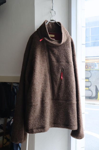HEBLA WOOL FLEECE HALF ZIP BLOUSON HA620