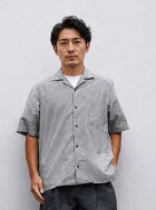 MANUAL ALPHABET C/SILK GINGHAM S/S OPEN COLLAR SHT  MA-S-839
